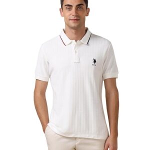 Home u.s.polo association men's self design chevron varsity polo shirt